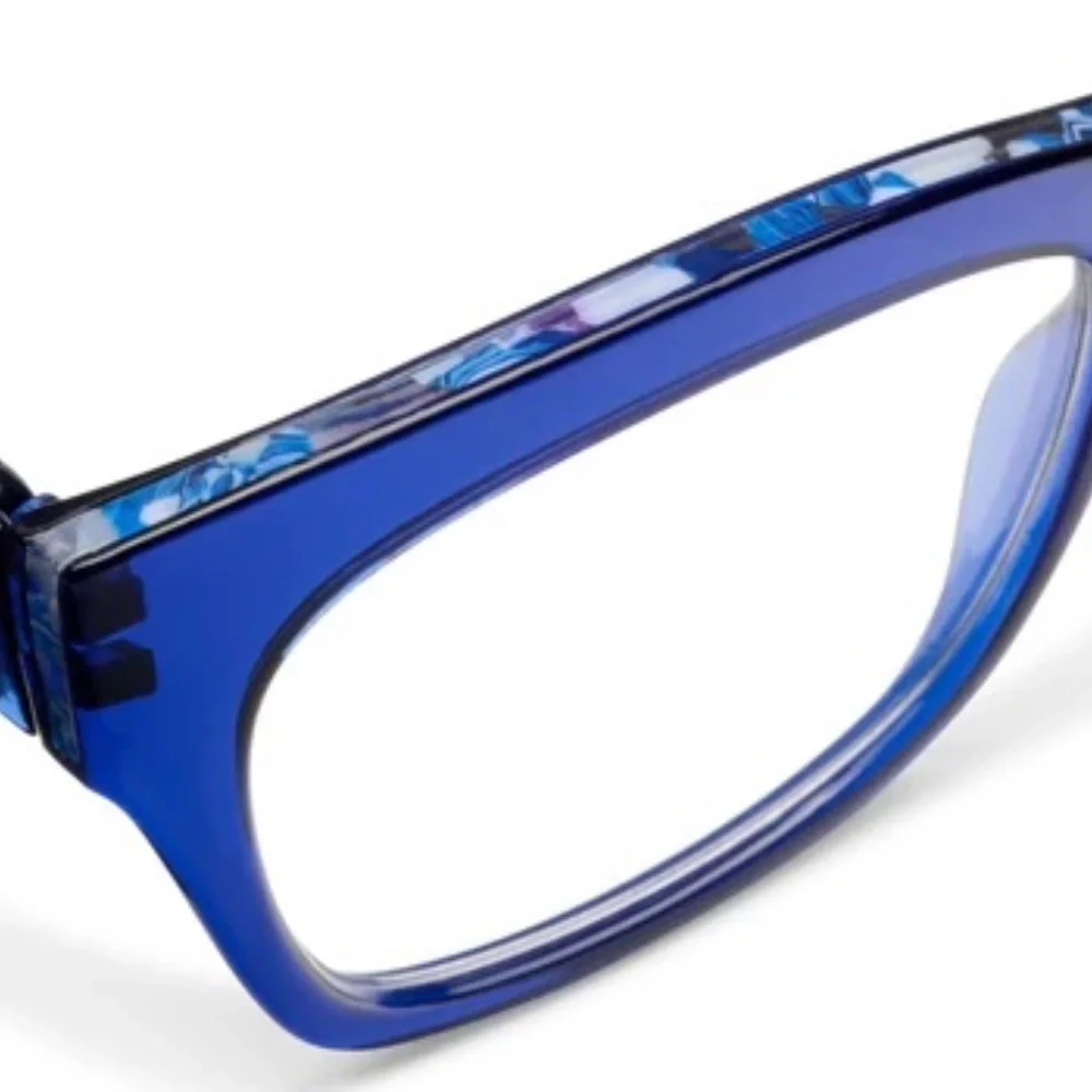 New from Anthropologie‎ Navy Translucent Square Blue Light Readers +1.00